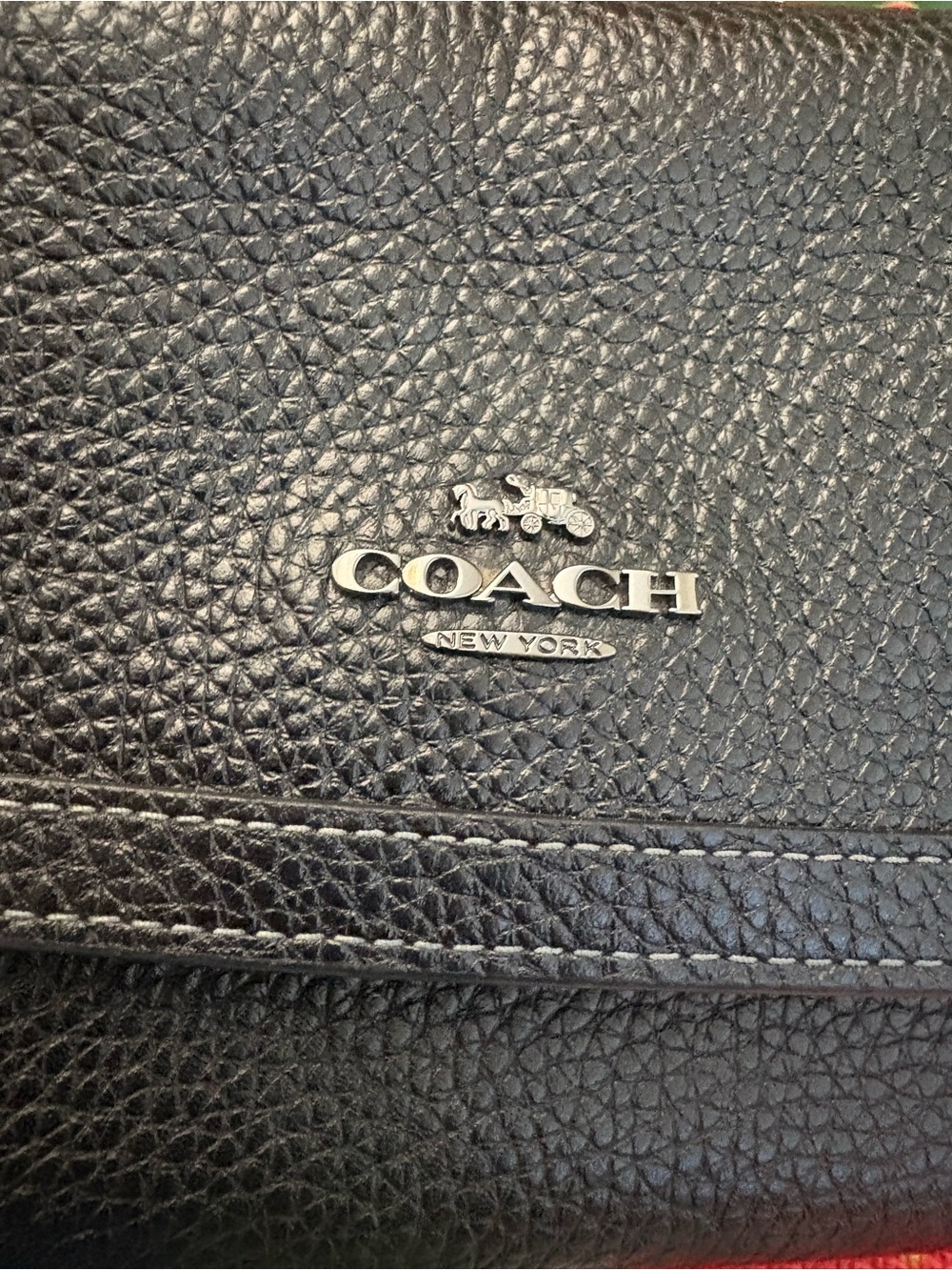 Coach Black Pebbled Leather Crossbody with Silver Logo Hardware